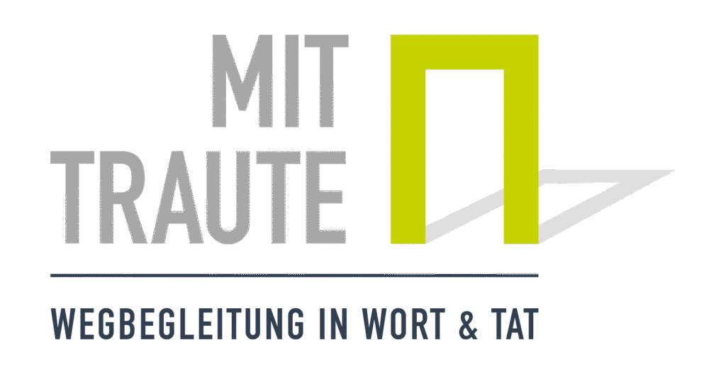 Logo Mit Traute mit Claim „Wegbegleitung in Wort & Tat"